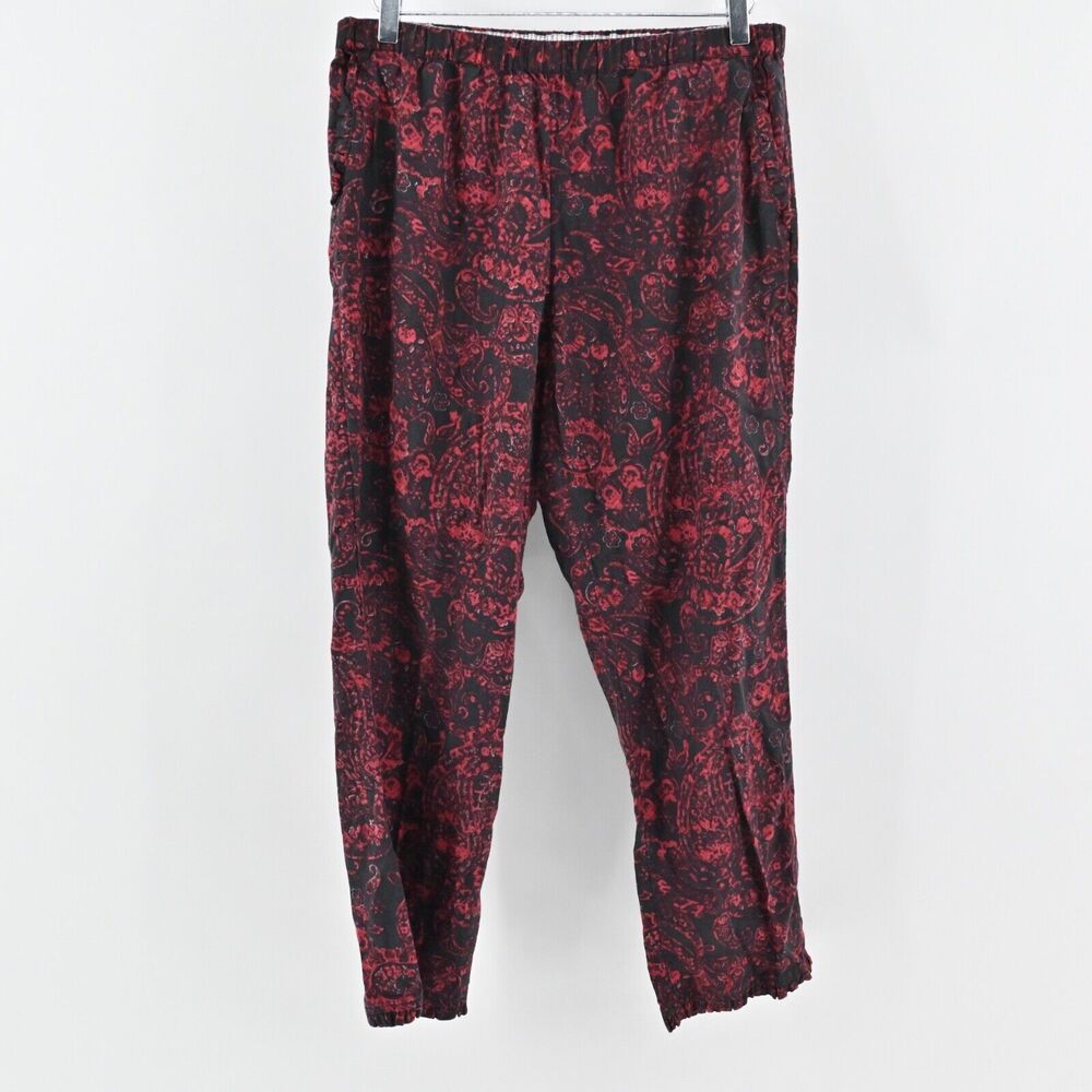 SOFT SURROUNDINGS Pajamas Womens Size‎ M Red Paisley Cotton Elastic Waist Pants